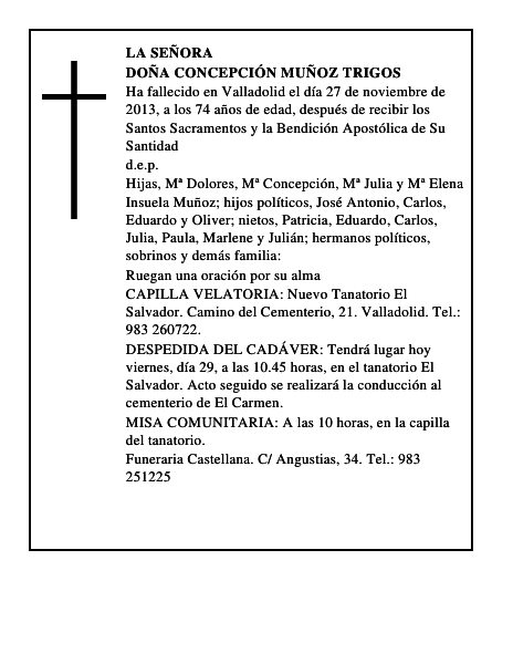 Doña Concepción Muñoz Trigos