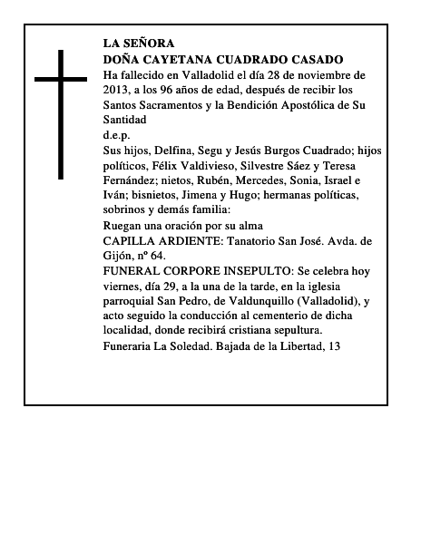 Doña Cayetana Cuadrado Casado