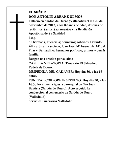 Don Antolín Arranz Olmos
