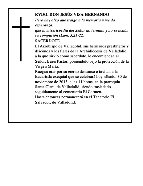 Rvdo. Don Jesús Visa Hernando
