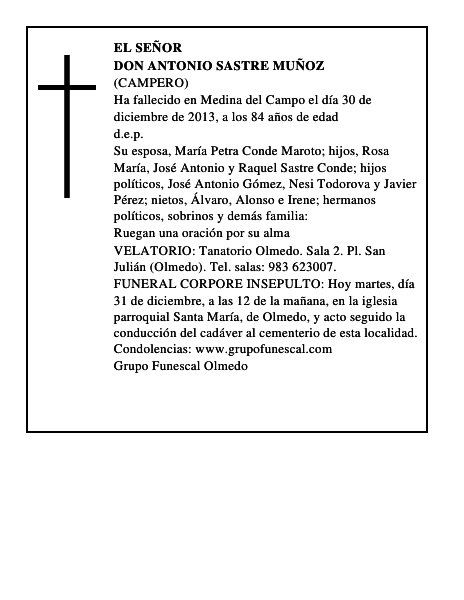 Don Antonio Sastre Muñoz
