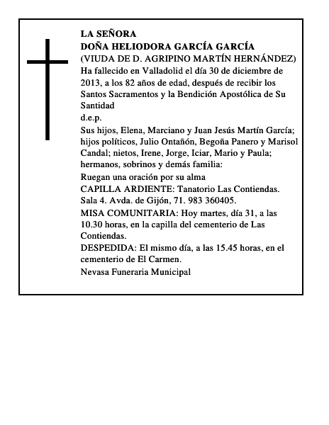 Doña Heliodora García García
