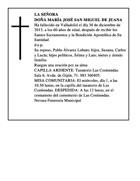Doña María José San Miguel de Juana