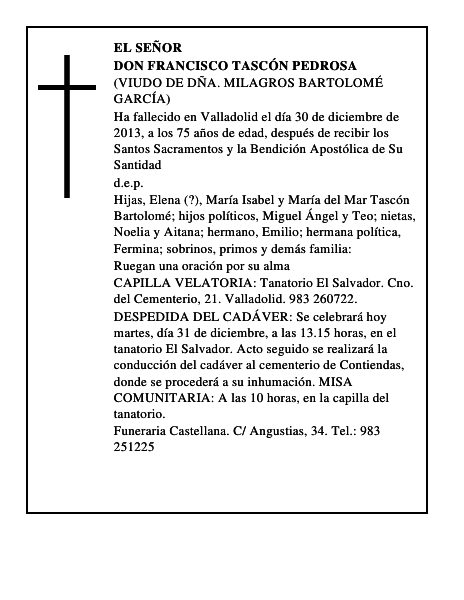 Don Francisco Tascón Pedrosa