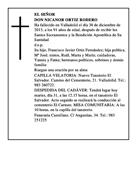 Don Nicanor Ortiz Rodero