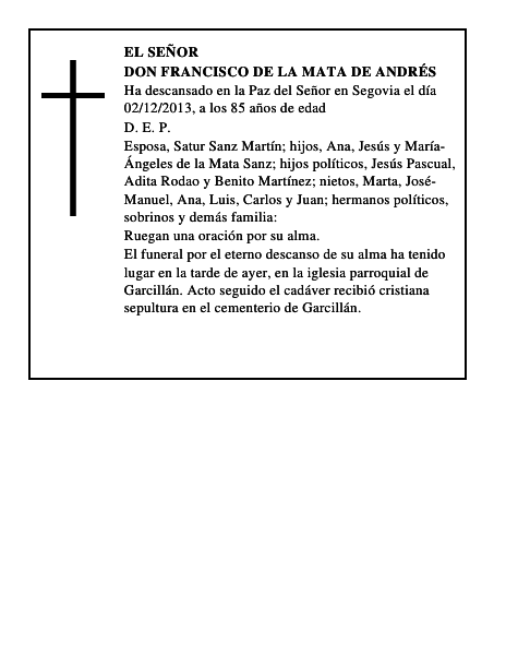 Don Francisco de la Mata de Andrés