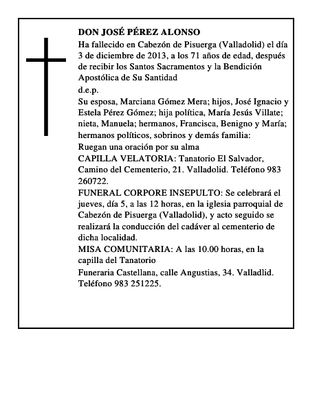 Don José Pérez Alonso