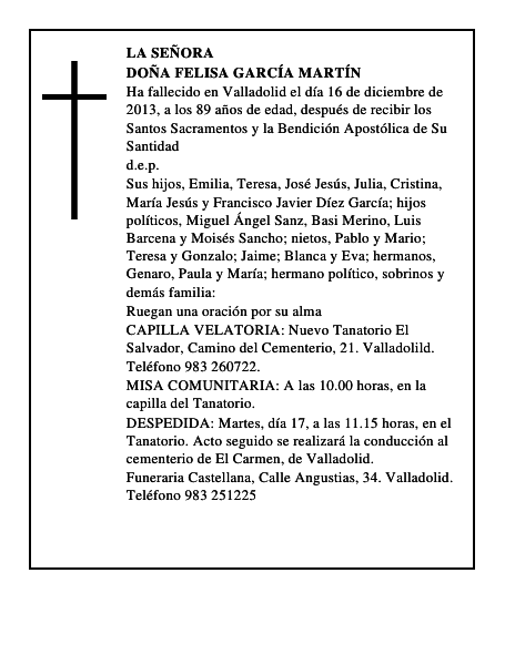 Doña Felisa García Martín