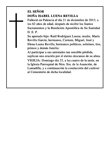 Doña Isabel Luena Revilla