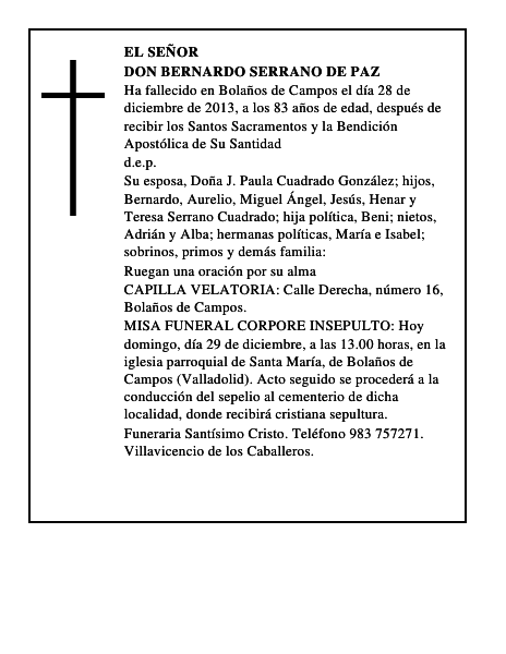 Don Bernardo Serrano de Paz