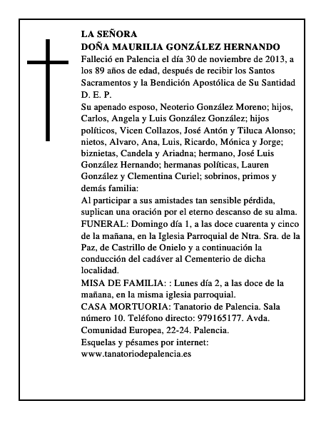 Doña Maurilia González Hernando