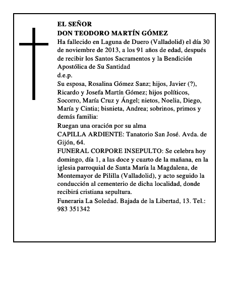Don Teodoro Martín Gómez
