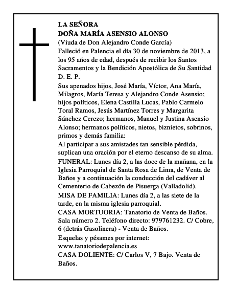 Doña María Asensio Alonso