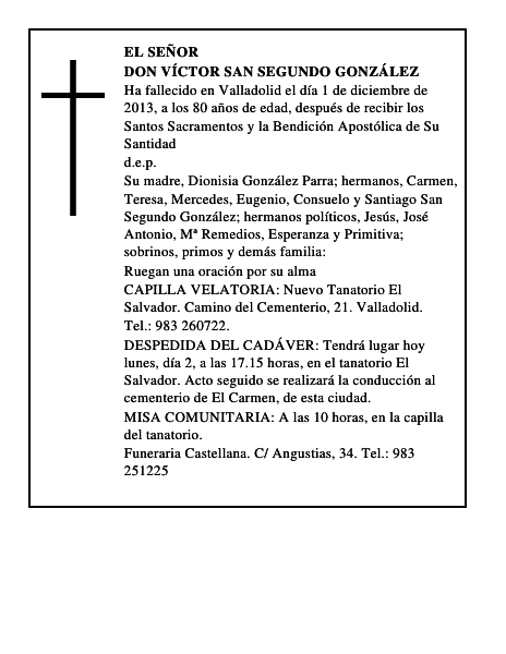 Don Víctor San Segundo González