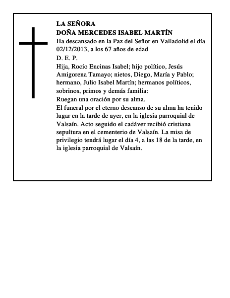 Doña Mercedes Isabel Martín