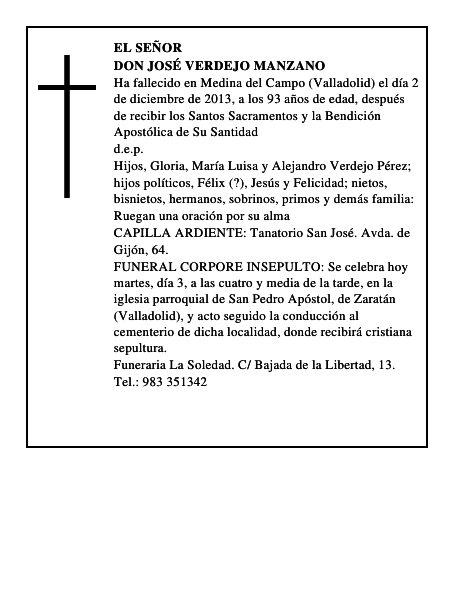 Don José Verdejo Manzano