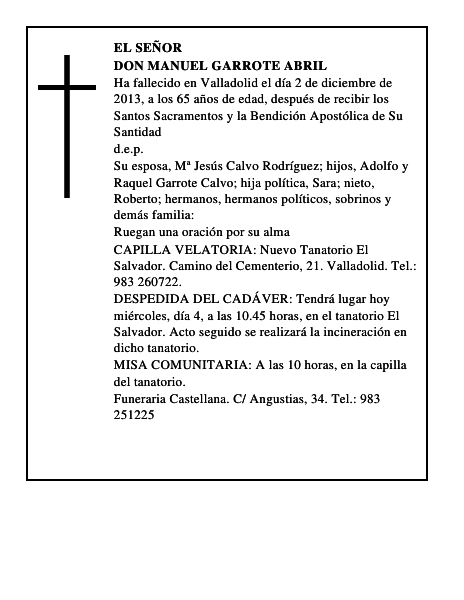 Don Manuel Garrote Abril