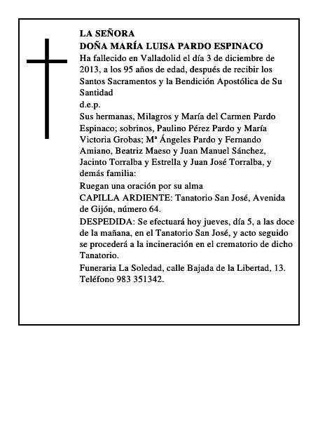Doña María Luisa Pardo Espinaco