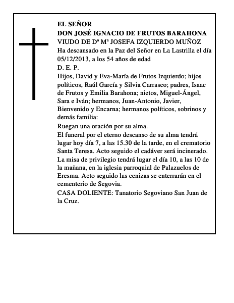 Don José Ignacio de Frutos Barahona