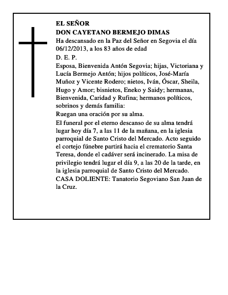 Don Cayetano Bermejo Dimas