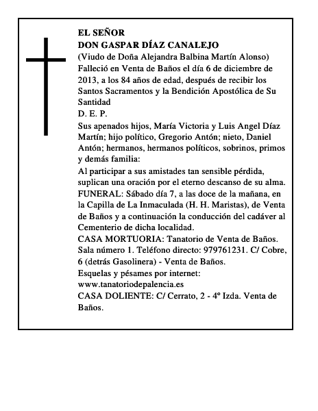 Don Gaspar Díaz Canalejo