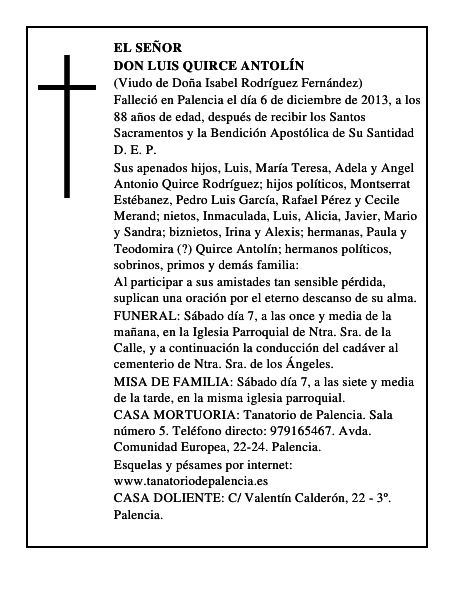 Don Luis Quirce Antolín