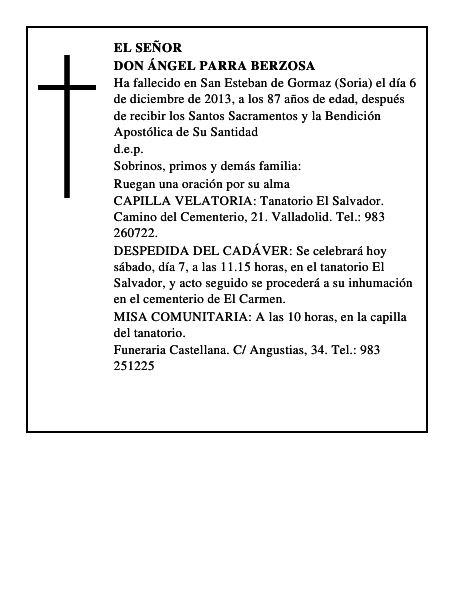 Don Ángel Parra Berzosa