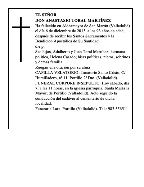 Don Anastasio Toral Martínez