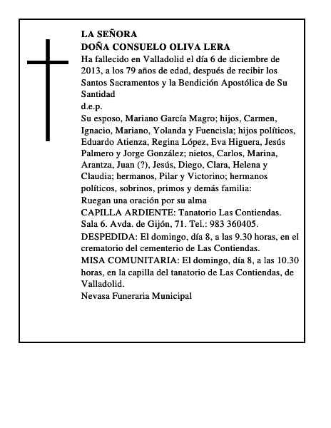 Doña Consuelo Oliva Lera