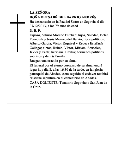 Doña Betsabé del Barrio Andrés