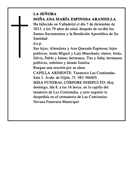 Doña Ana María Espinosa Arandilla