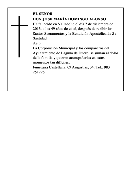 Don José María Domingo Alonso