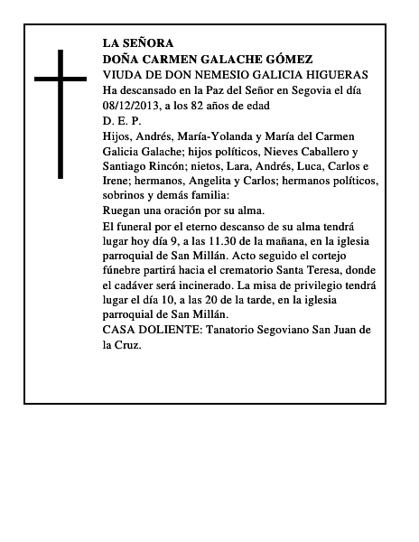 Doña Carmen Galache Gómez
