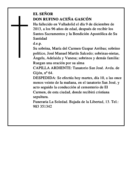 Don Rufino Aceña Gascón