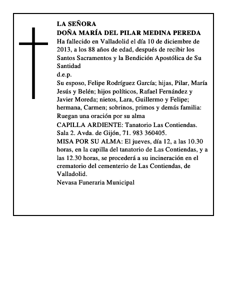 Doña María del Pilar Medina Pereda