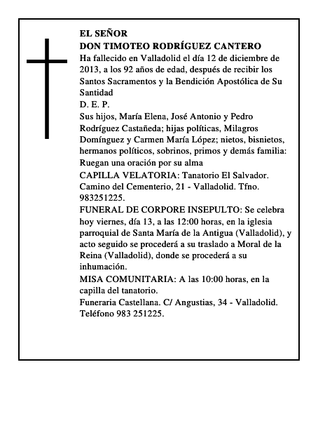 Don Timoteo Rodríguez Cantero