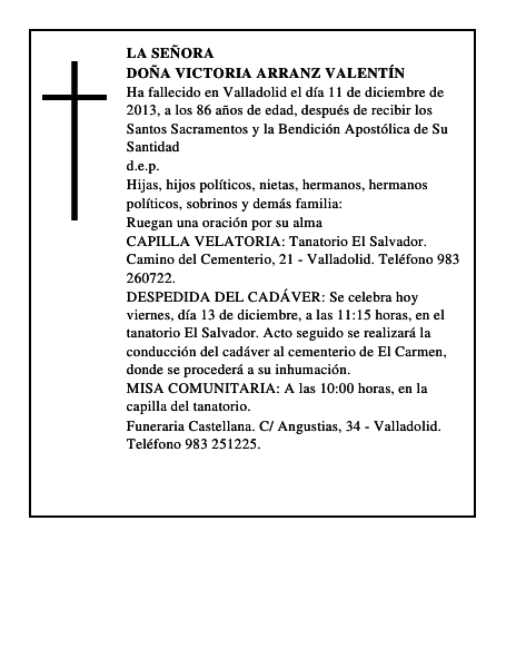 Doña Victoria Arranz Valentín