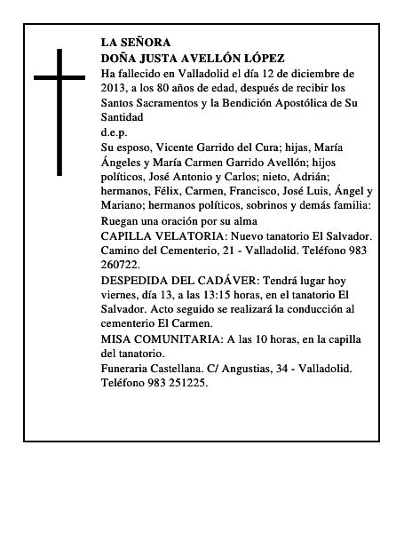Doña Justa Avellón López
