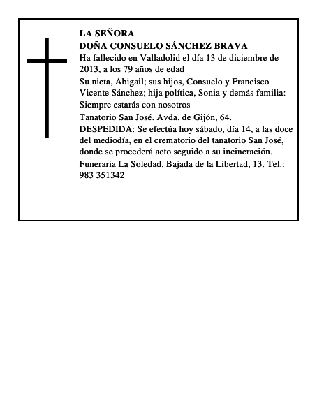 Doña Consuelo Sánchez Brava