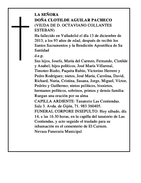 Doña Clotilde Aguilar Pacheco