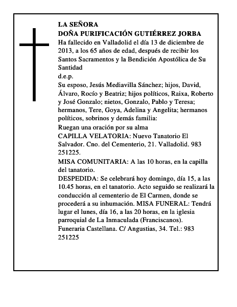 Doña Purificación Gutiérrez Jorba