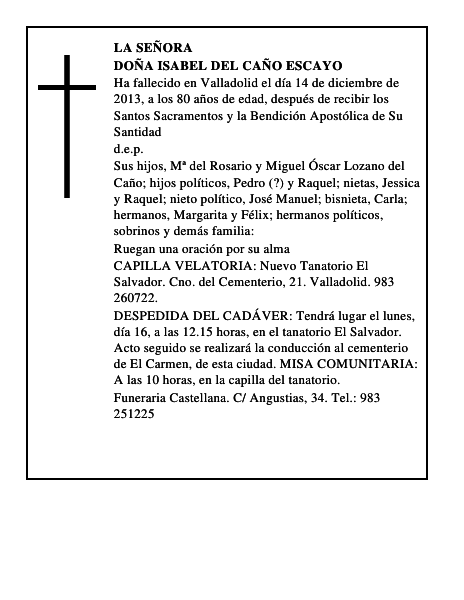 Doña Isabel del Caño Escayo