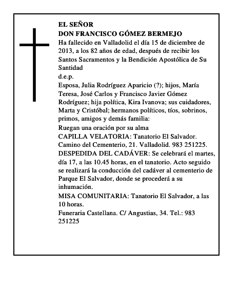 Don Francisco Gómez Bermejo