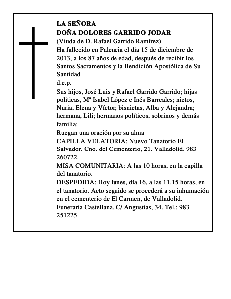 Doña Dolores Garrido Jodar