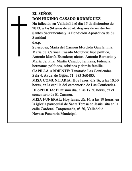 Don Higinio Casado Rodríguez