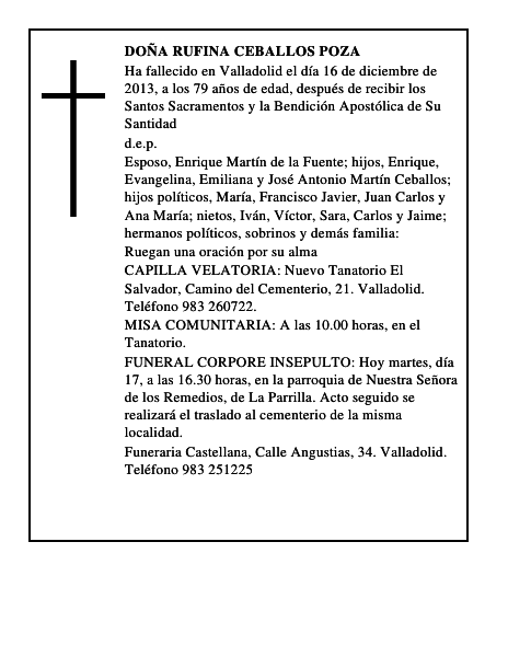Doña Rufina Ceballos Poza