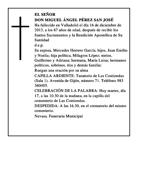 Don Miguel Ángel Pérez San José