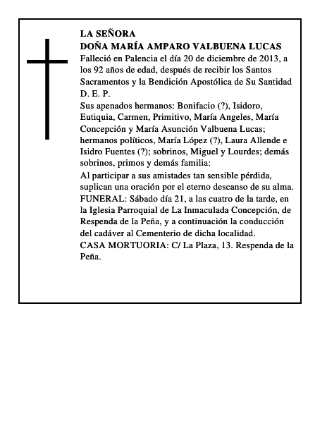 Doña María Amparo Valbuena Lucas