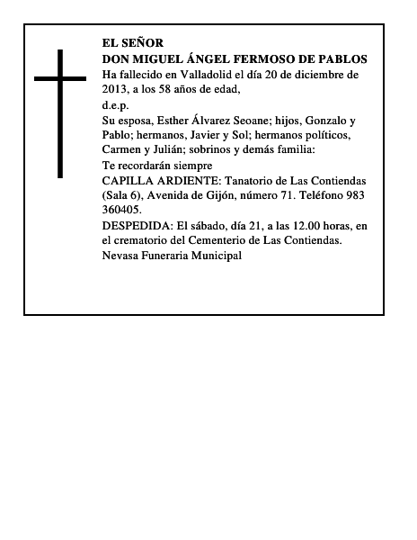 Don Miguel Ángel Fermoso de Pablos