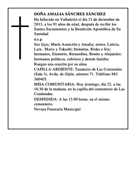 Doña Amalia Sánchez Sánchez